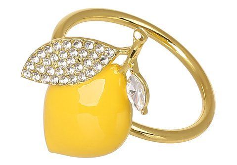 448-081 Metal napkin ring Lemon 4*2.8*4.5cm, color - yellow with gold
