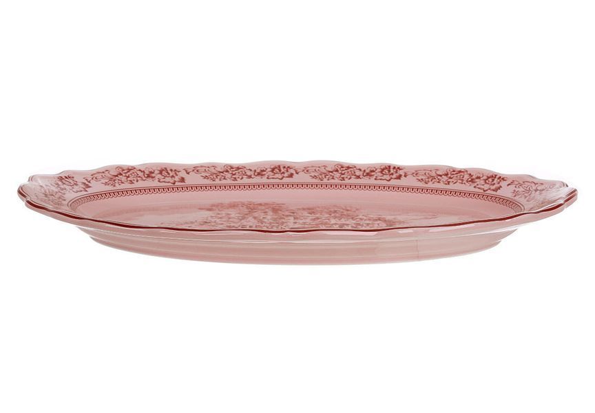 K312  Блюдо порцелянове овальне 36*21*3.5см Heritage Toile Collection, колір - винтажний рожевий K312 фото