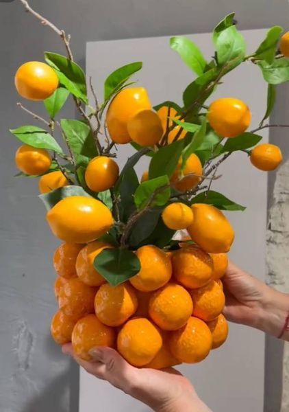 457-333 Orange porcelain vase D21*14cm