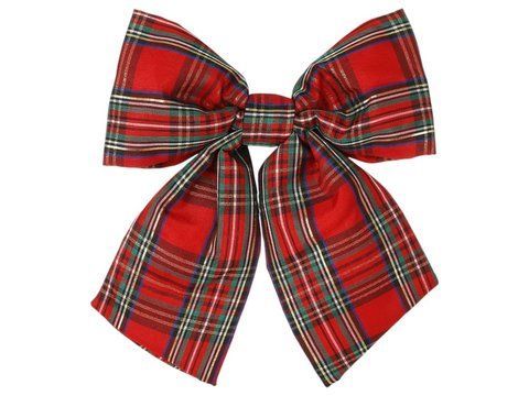 821-282 Decorative bow 16 cm. red checkered color