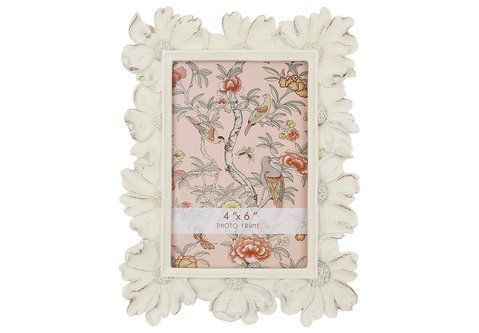 450-273 Photo frame 10x15cm Flowers, frame size 16*2*22cm, color - antique white