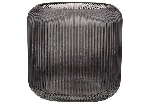 591-433 Ribbed glass vase Elisa, 20*20*12cm, color - smoky