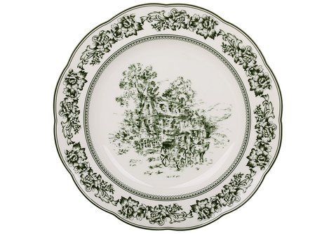 K349 Porcelain plate D27*3cm Heritage Toile Collection Green